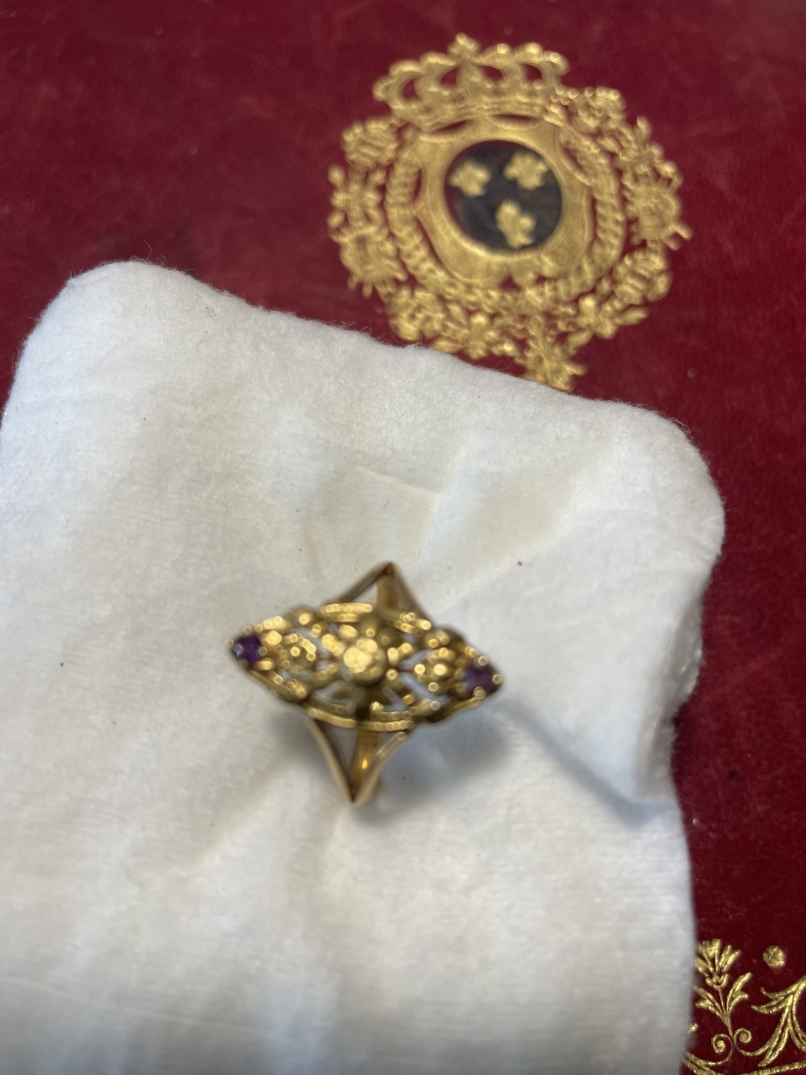 Bague or et grenats -photo-3