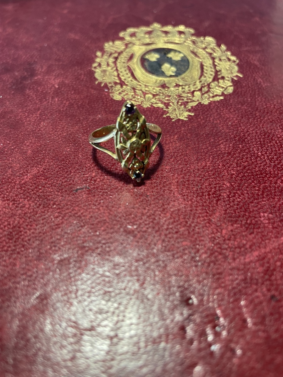 Bague or et grenats -photo-1