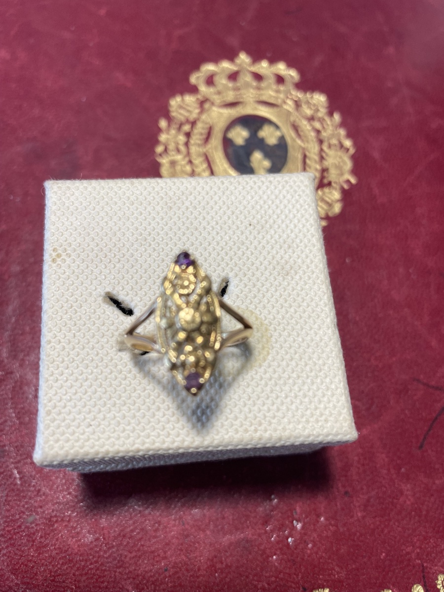 Bague or et grenats -photo-2