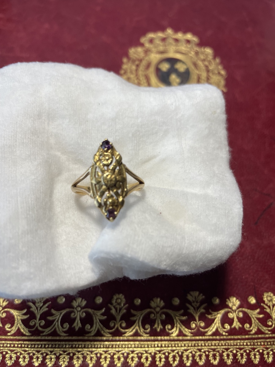 Bague or et grenats -photo-3