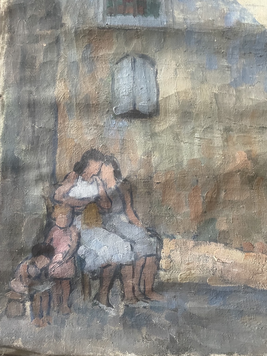 Mères et enfants au village 