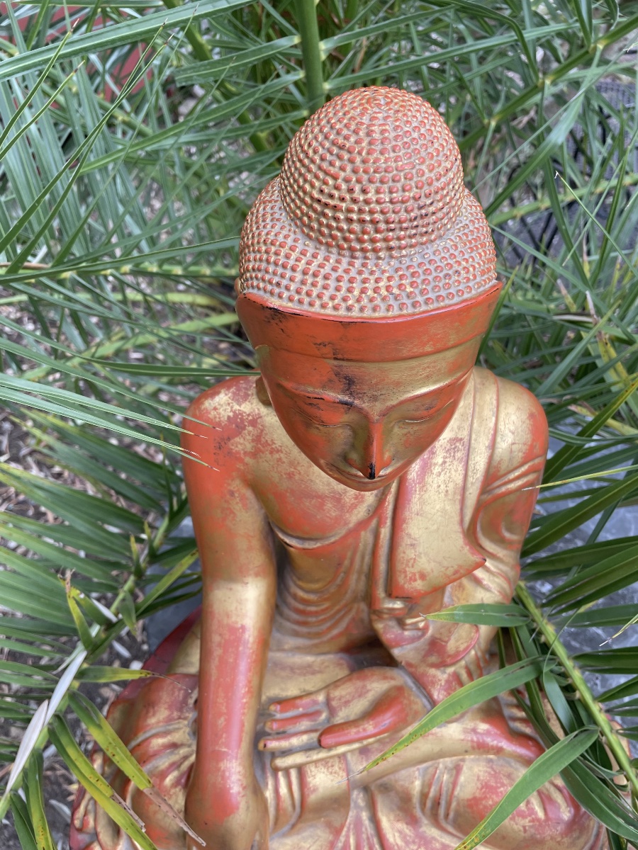 Grand Bouddha birman  bois doré du XIX eme -photo-3
