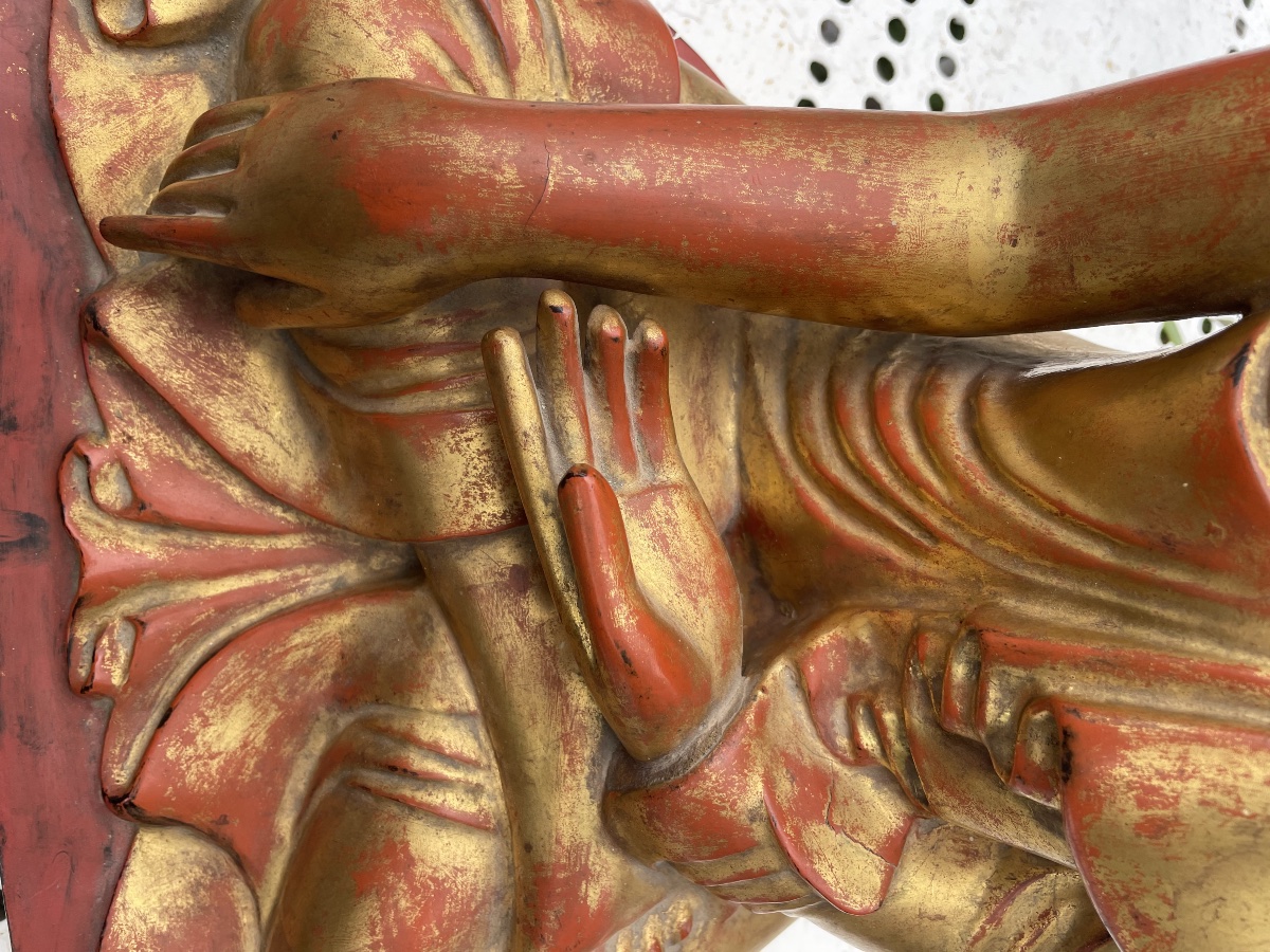 Grand Bouddha birman  bois doré du XIX eme -photo-4