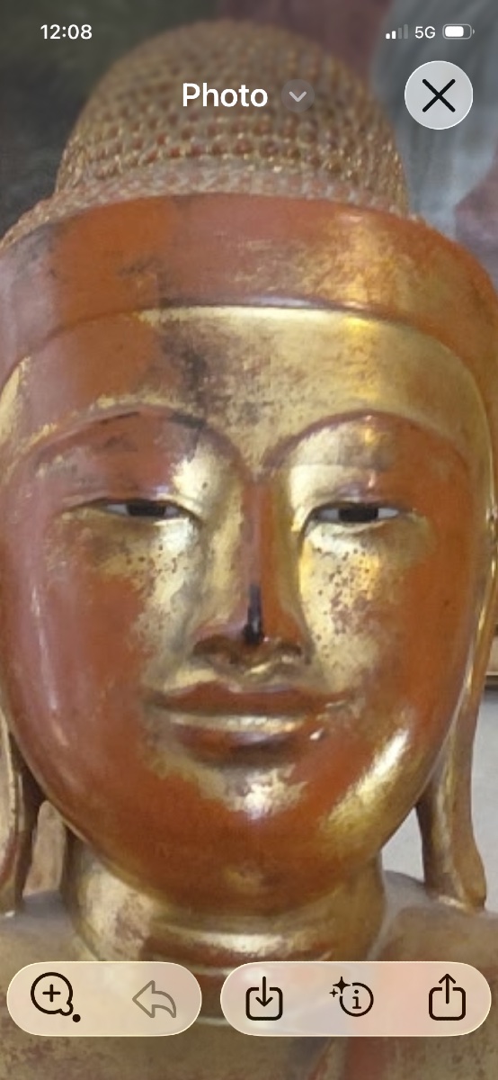 Grand Bouddha birman  bois doré du XIX eme -photo-8