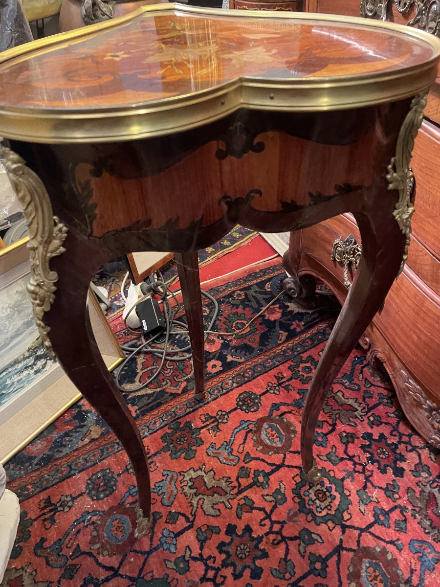 Heart-shaped Side Table With Niii Marquetry -photo-6