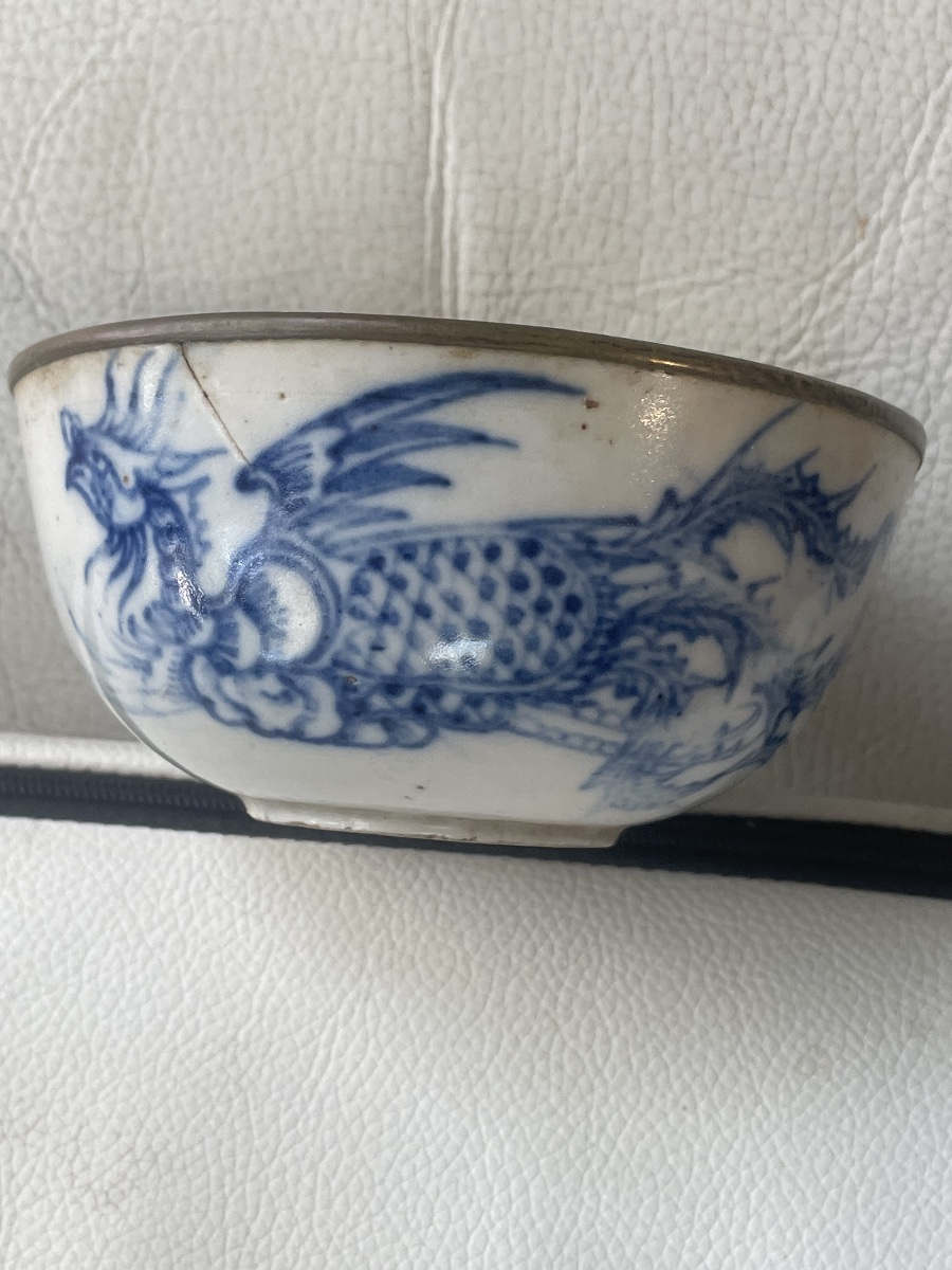 Coupelle asiatique au dragon porcelaine 