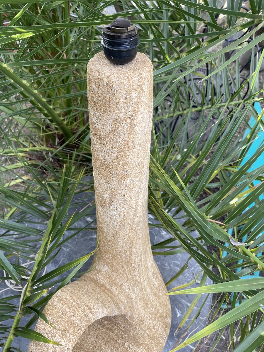 Lampe en pierre sculpture -photo-2