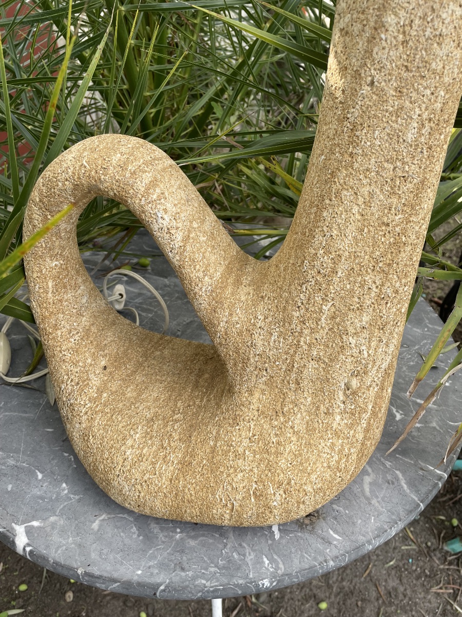 Lampe en pierre sculpture -photo-4