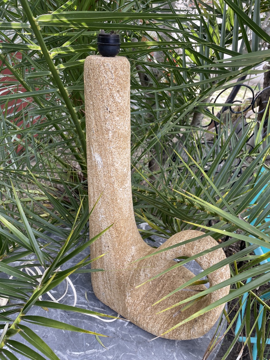 Lampe en pierre sculpture -photo-5