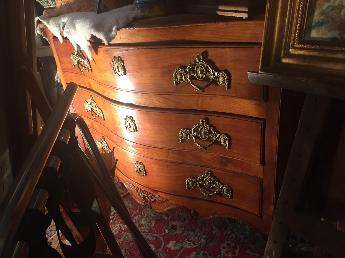 Chest Of Drawers Louis XV Cherry Blond-photo-7