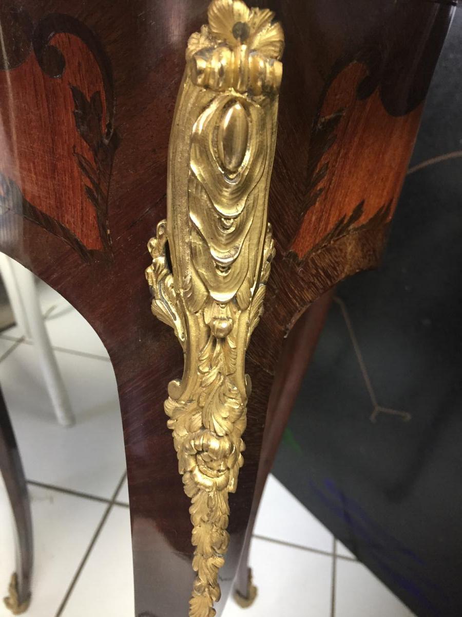 Pedestal Heart Shaped Marquetry XIXth-photo-3