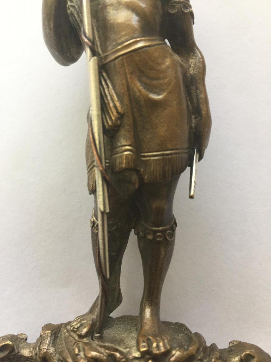 Dague Bronze Et Argent XIXeme -photo-1