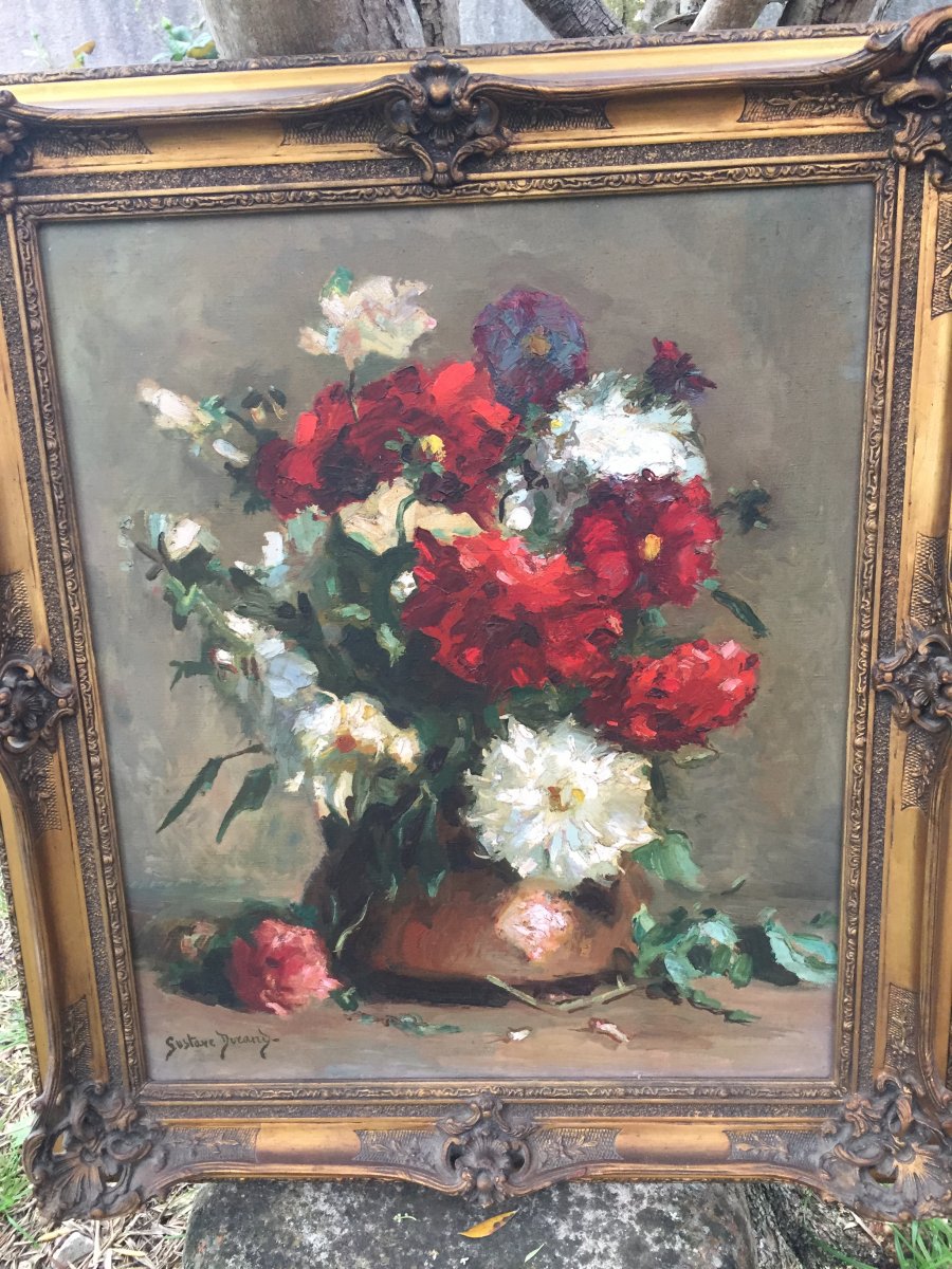 Huile Fleurs De Gustave Durand -photo-1