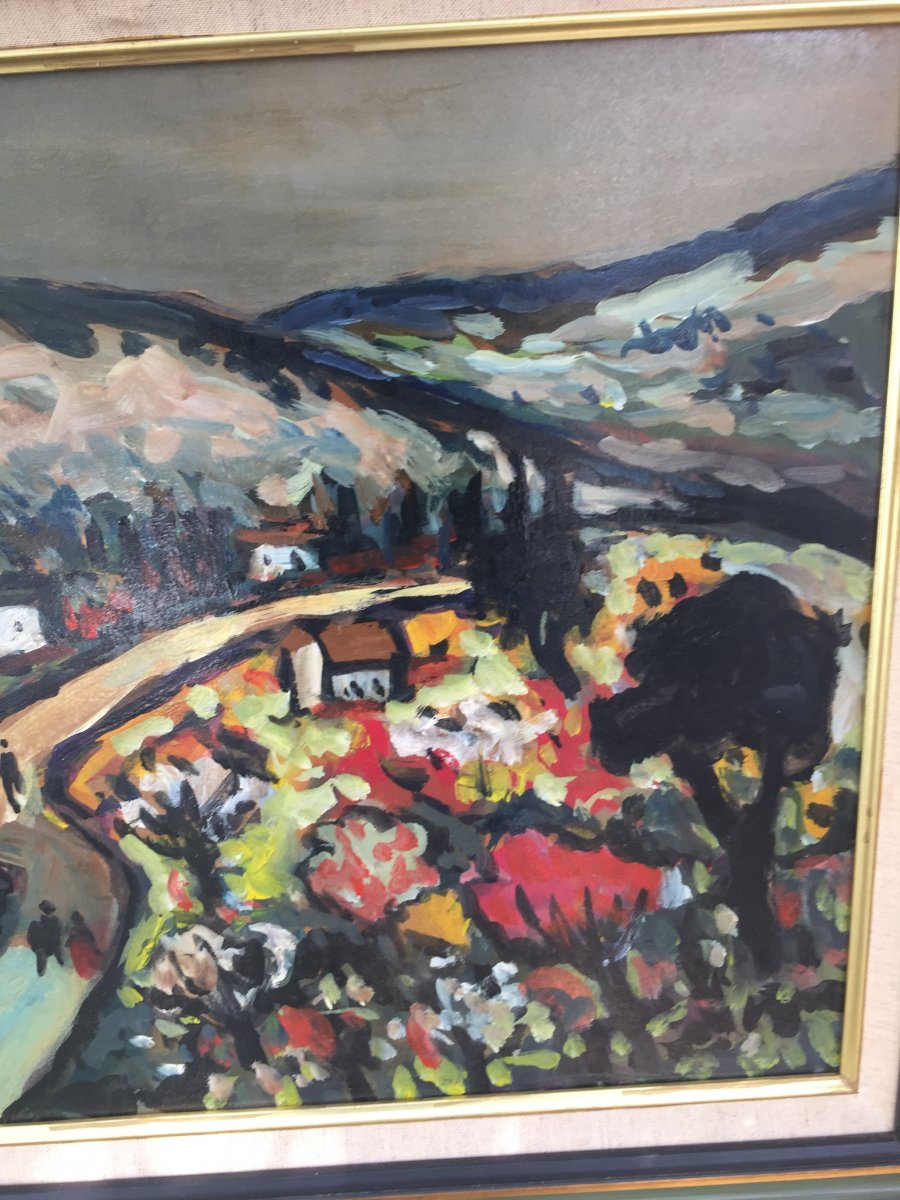 Huile De Henri Autran paysage Provencal -photo-4