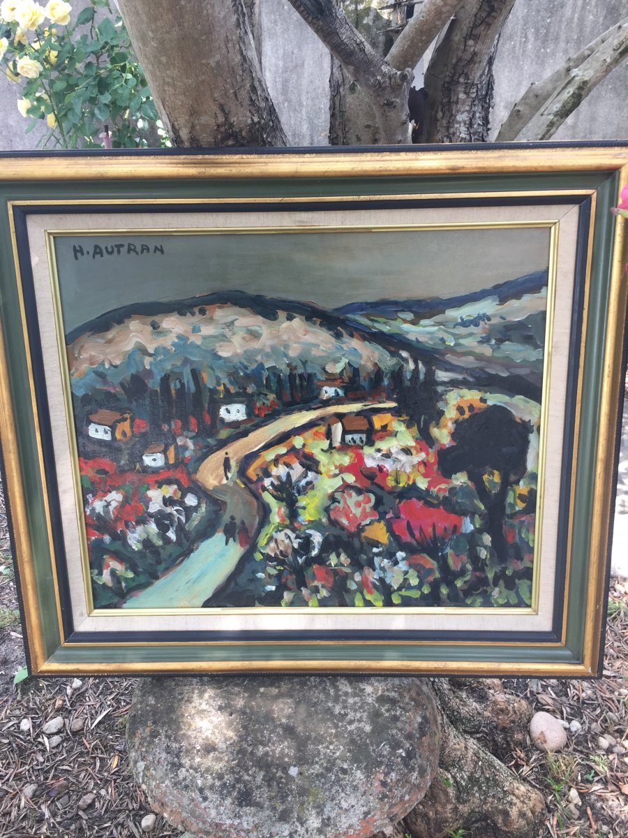 Huile De Henri Autran paysage Provencal -photo-5