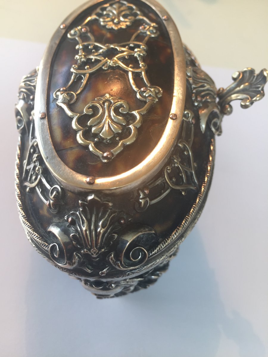 Louis XIV Silver And Tortoise Jewelry Box-photo-3