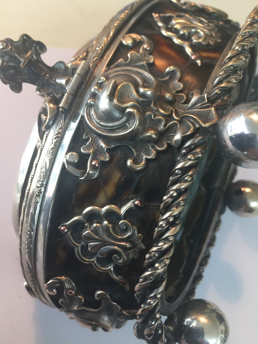Louis XIV Silver And Tortoise Jewelry Box-photo-1