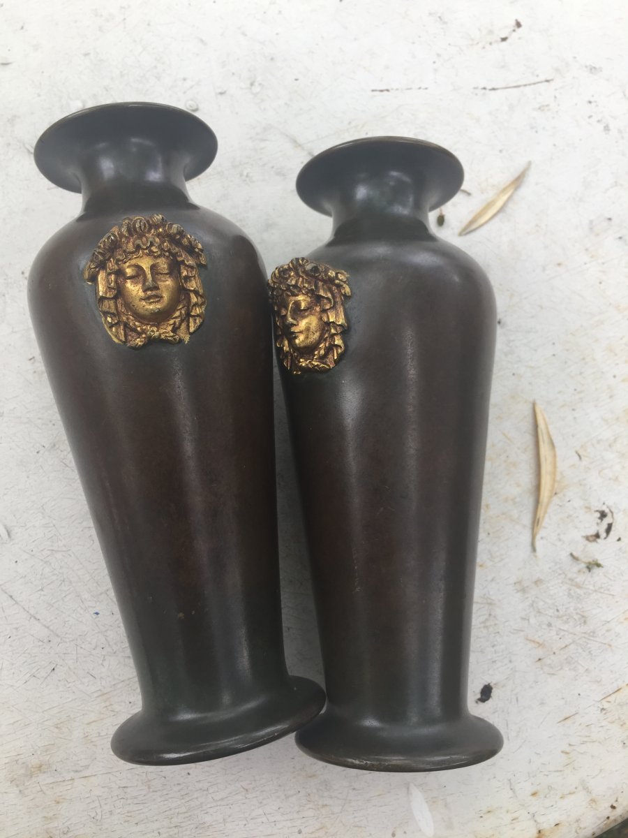 Pair Of Bronze Vases Year 40-photo-8