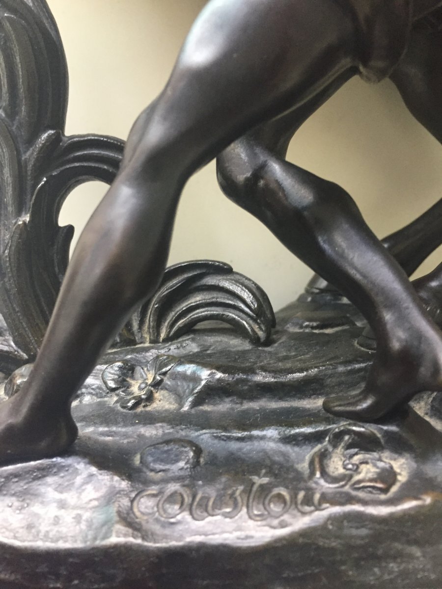 Bronze Coustou: Horses Of Marly The African-photo-3