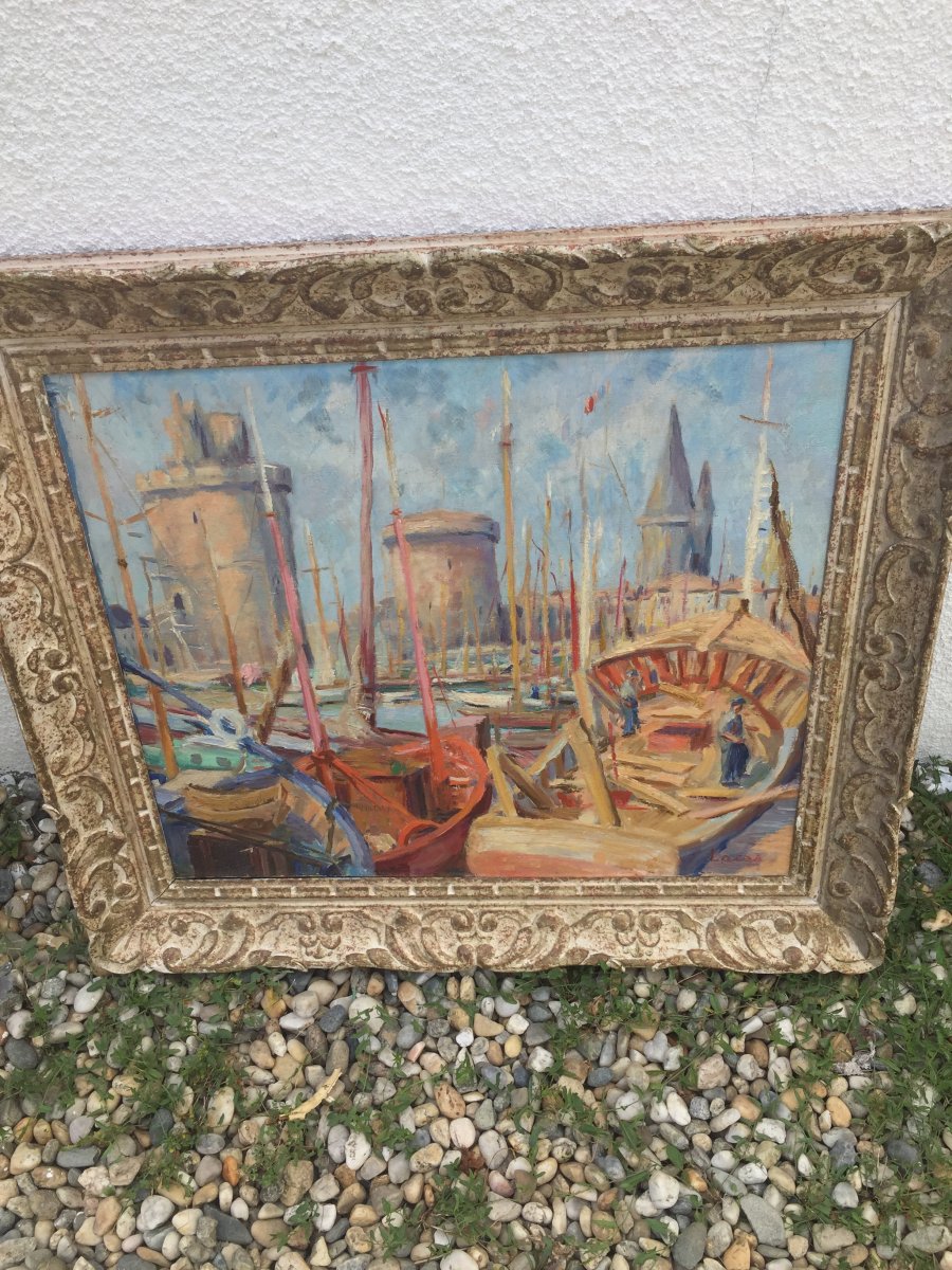 Oil On Canvas: The Port Of La Rochelle