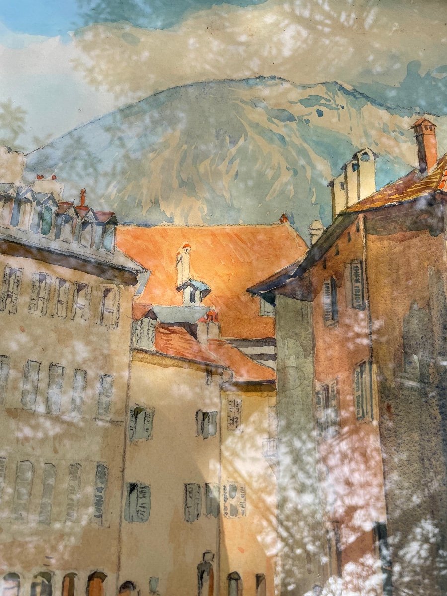 Aquarelle De Brimeau :le Thiou à Annecy -photo-6