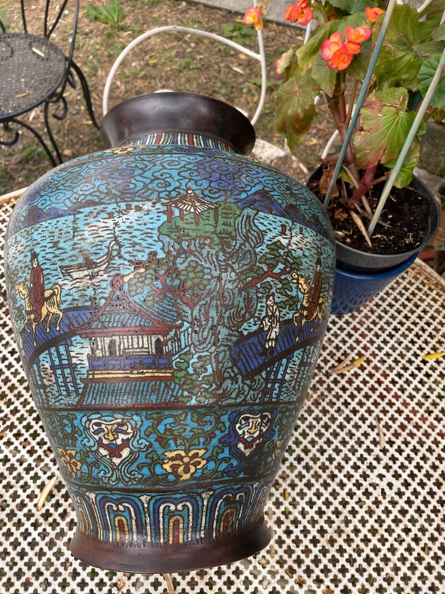 XVIIIth Cloisonne Bronze Vase-photo-4
