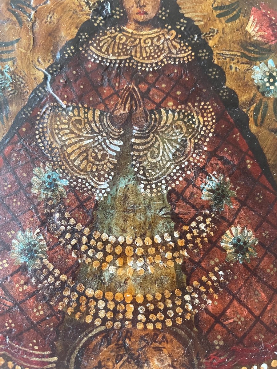 Sainte Carmen Painting XVIIIth South America-photo-3