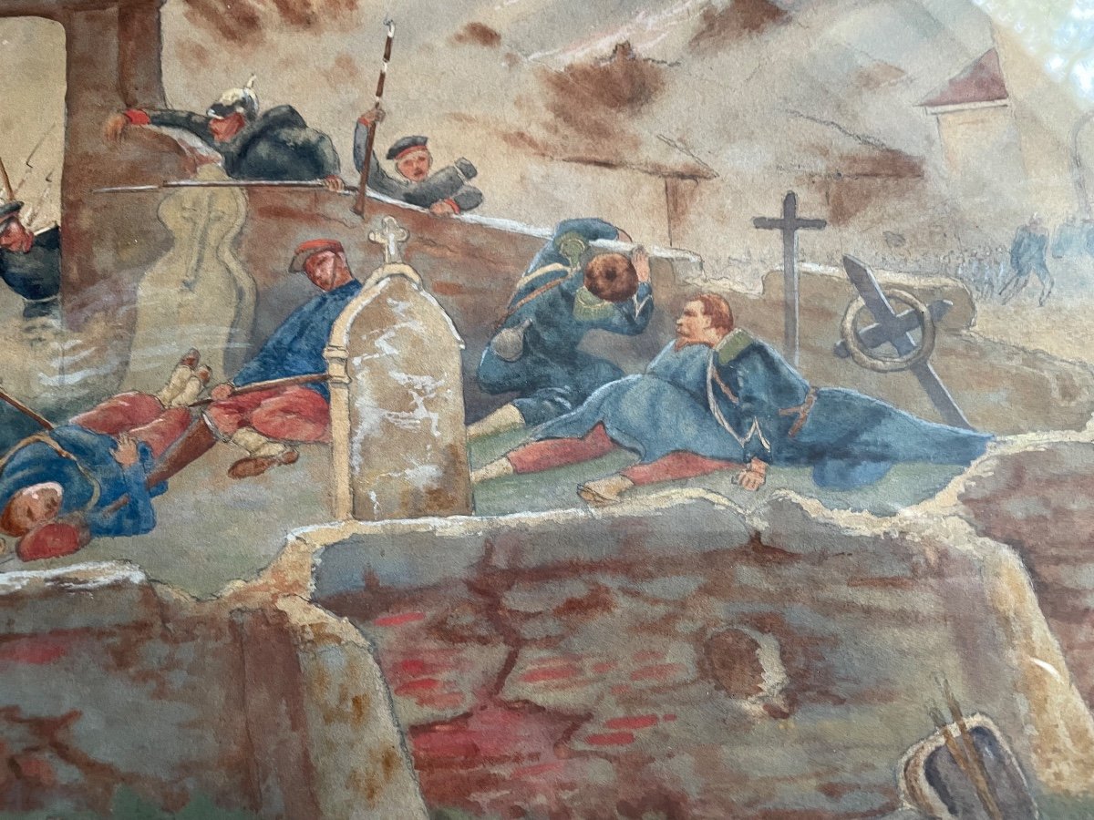 The Battle Of Saint Privat. Watercolor-photo-2