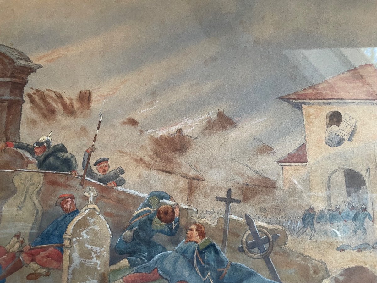 The Battle Of Saint Privat. Watercolor-photo-2