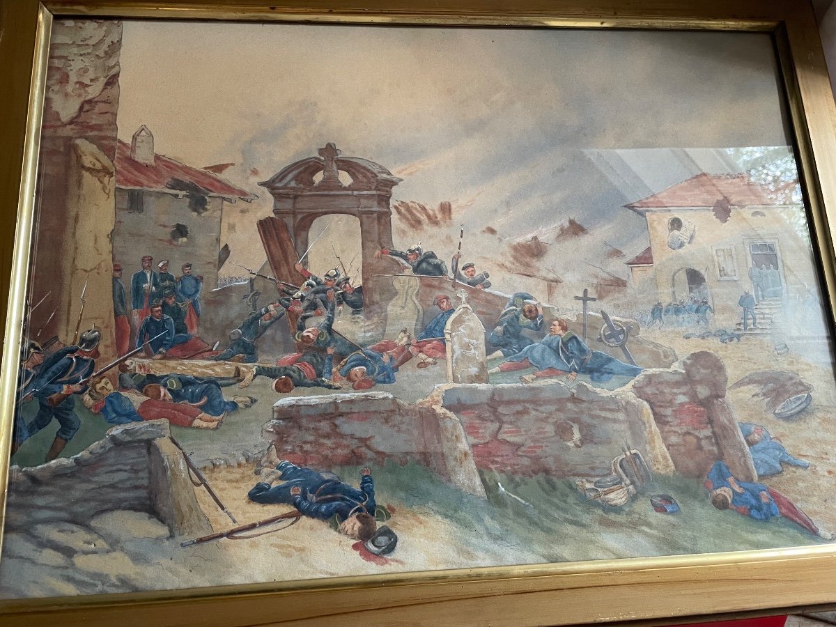 The Battle Of Saint Privat. Watercolor-photo-6