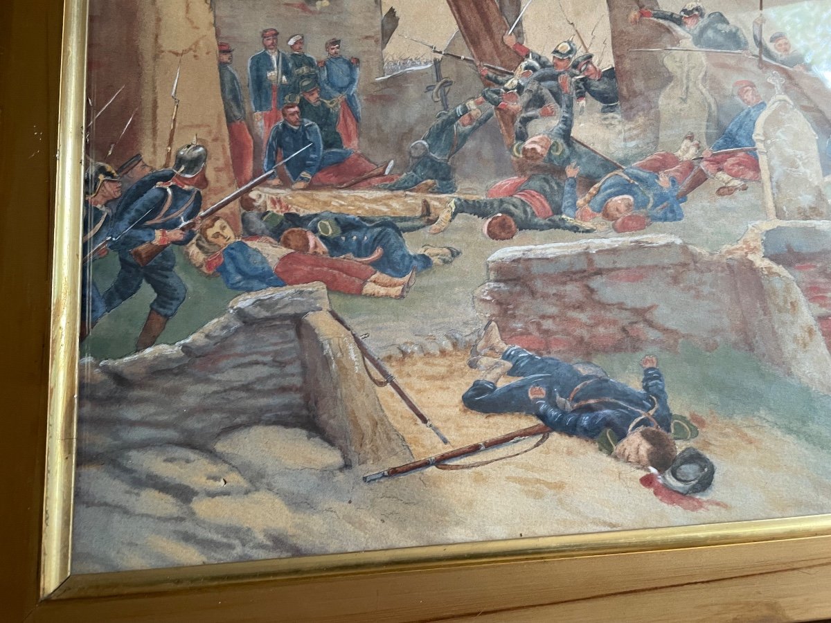 The Battle Of Saint Privat. Watercolor