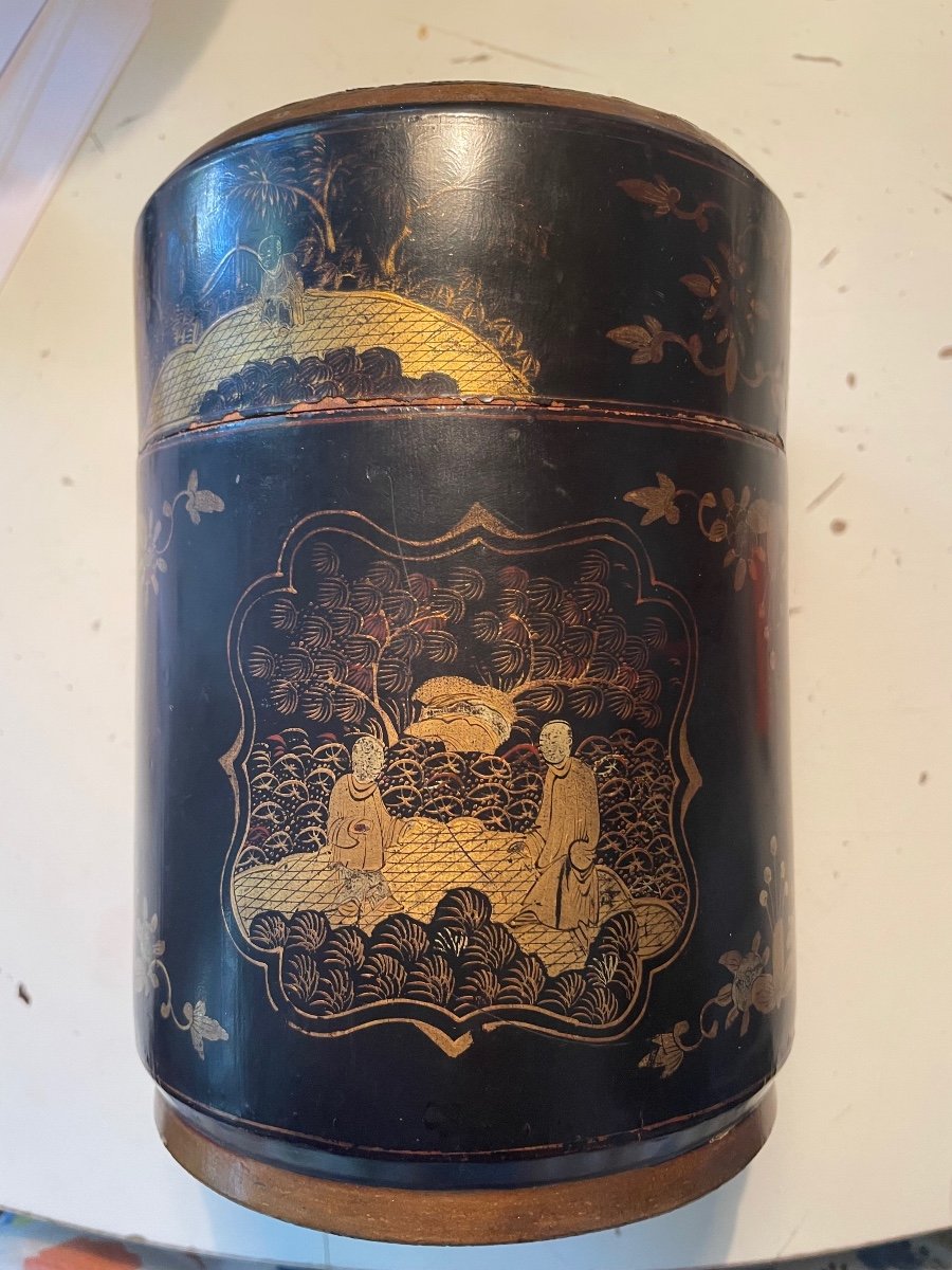 Chinese Lacquered Tea Caddy-photo-5