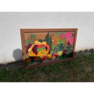 Exotic Fruit Painted Wood Panel