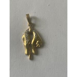 Pendentif Petite Panthere Or et brillants 