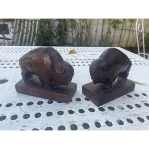 Pair Of Wooden Bookends