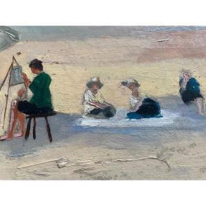 The Painter And Easel On The Beach