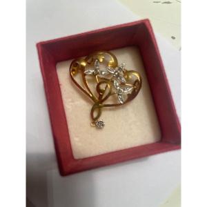 Gold And Roses Brooch