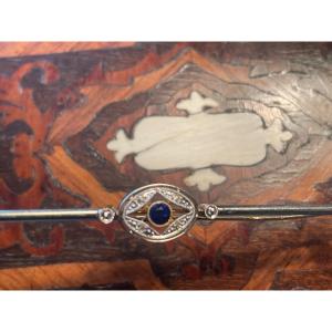 Sapphire And Roses Gold Tie Bar 