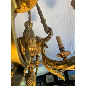 Gilt Bronze Chandelier With Six Lights 
