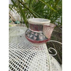 Glazed Ceramic Pitcher Vase 