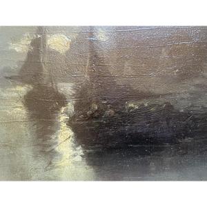 Bateaux au clair de lune 