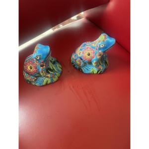 Pair Of Lomgwy Piggy Bank Frogs