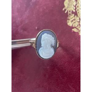 Bague or et Cameé agate 