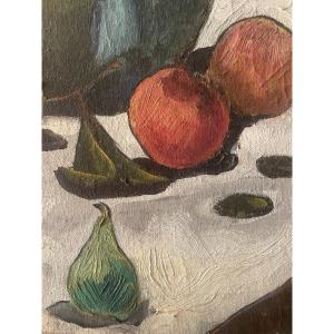 Nature morte à la figue et pêches 