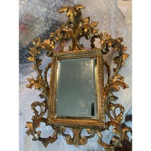 Miroir italien doré fin du XVIII eme 