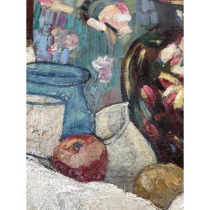 École de pont aven : fruits et vases 