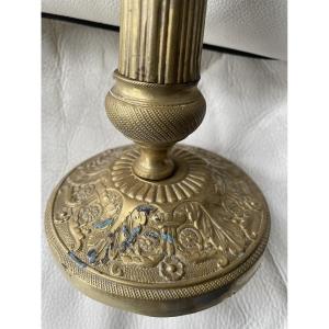 Bougeoir restauration bronze doré 