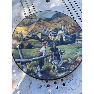 Plat faïence peinte d’Andorre 