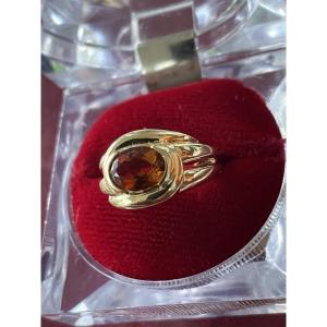 Bague or et citrine 