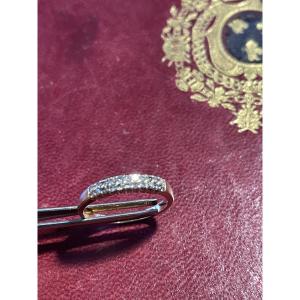 Bague or demi alliance brillants 